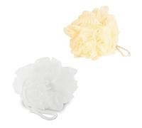 PARENCE.- Set de 2 flores de baño suaves y exfoliantes - Esponjas de ducha con cordones prácticos, higiénicos y estéticos, colores surtidos