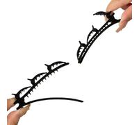 PARENCE.- Set de 2 pinzas largas para el pelo de 9,5 cm - negro - pinzas para el pelo de plástico duradero - accesorios para el pelo para mujeres y niñas - ligeros, elegantes y prácticos
