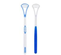 PARENCE.- Set de 2 rascadores de lengua trifásicos - Rascadores de lengua higiénicos 18 cm | Elimina el mal aliento | Limpieza bucal completa - 2 piezas