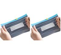 PARENCE.- Set de 20 bolsas congeladoras con doble cremallera ultra - Bolsa de comida 20 piezas - Dimensiones 20 x 10 cm - Transparente y robusta (Paquete de 2)