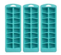 PARENCE.- Set de 3 cajas para cubitos de hielo de polipropileno - 16 compartimentos de bandeja (48 en total) / Apilables, 3 piezas, 25x8.5x2.5 cm - Colores aleatorios