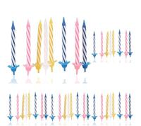 PARENCE - Set de 36 Velas de Cumpleaños con 12 Ganchos - Añade un Toque Colorido a tus Tartas (Paquete de 5)