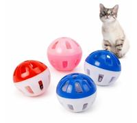 PARENCE - Set de 4 Pelotas de Juego para Gatos 4 cm - Juguetes Interactivos con Campana - Accesorio para Diversión y Ejercicio Gatito y Gato Adulto