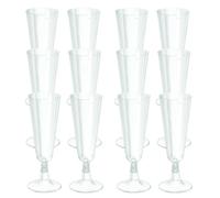 PARENCE.- Set de 50 copas de tallo reutilizables fabricadas en plástico rígido - 15cl, irrompibles, todas las ocasiones, Champagne, CAVA