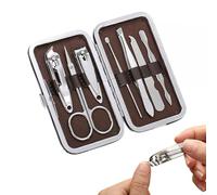 PARENCE.- Set de 7 herramientas de manicura y pedicura con caja de almacenamiento (11x6,5x1,5cm) - Set multiusos, universal, para el cuidado de manos y pies - 7 piezas