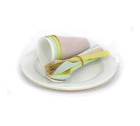 PARENCE.- Set de picnic de 20 piezas - platos, cubiertos, vasos - Set de 20 piezas de PVC camping reutilizable, versátil, completo