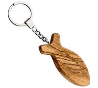 Parent 10031 Llavero Ichthys de Madera de Olivo - Símbolo Cristiano - Hecho a Mano en Belén - Regalo Religioso para Comunión, Confirmación o Navidadprox. 7 x 3 x 1,5 cm]