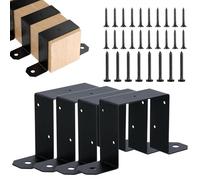 Paréntesis de valla post, post,4x4 en paréntesis de corbata post campana para madera | Ties jabalíes de cierre negro a de exterior para exterior, jardín, patio, patio