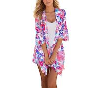 Pareo para Mujer Kimono Mujer Cardigan Mujer Verano Playa Cardigan Boho Style Suelto Chal de Gasa Ropa de Baño Cover Up Camisas Mujer Vestido Playa Verano Camisolas Playeras