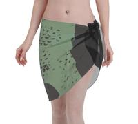 Pareos Cortos de Gasa para Mujer, Ideales para la creencia en el secuestro por ovnis y la creencia en la abducción de Bigfoot. Cubre Bikinis Transparentes para Trajes de baño, Color Negro.