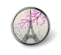 Pares de broches y alfileres de la Torre Eiffel para mujeres y hombres, porta credencial redondo para ropa, bolsos, mochilas y sombreros.