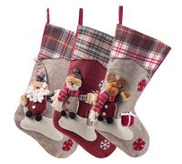 pares de calcetines navideños clásicos grandes para la decoración de fiestas navideñas familiares.