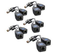 pares de transceptores de balun de alimentación de vídeo BNC coaxial para CCTV a CAT5E 6 RJ45 Co