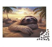 Paresseux se Relaxant Cadeau Unique Décoration Intérieure Scène de Plage tropicale Jeu Éducatif Challenge Toy Adultes & Enfants Des 14 ANS 70x50cm/1000pcs
