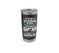 Parezco escuchar, pero en mi cabeza estoy tocando mi guitarra Vaso térmico de acero inoxidable de doble pared