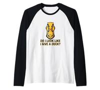 ¿Parezco que le doy un pato Humor Sarcasmo Gracioso Camiseta Manga Raglan