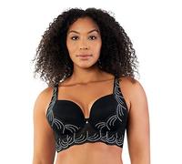 Parfait Sujetador Pearl P6091 de Larga línea y Escote Profundo para Mujeres con Busto Completo,Negro,100D