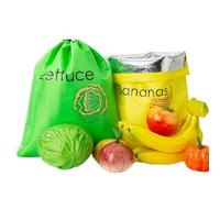 Parfaour Bolsas reutilizables para productos agrícolas, incluye bolsa de plátano fresco y bolsa de lechuga, mantenlo más largo hasta 2 semanas para evitar el desperdicio de alimentos, 11 x 13.8