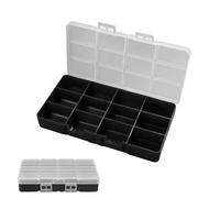 PARFCO 2 Piezas Caja Clasificadora, 12 Compartimentos Organizador Tornillos, Sin Compartimentos Clasificador Tornillos, Engrosado con Tapa, para Guardar Tornillos y Piezas Pequeñas