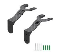 PARFCO 2 Piezas Soporte Casco Moto, Negro Casco Moto Pared Perchero, ABS Perchero Casco Moto, con Gancho para Llaves, con Tornillos y Tubo de Expansión, para Colgar Cascos y Ropa