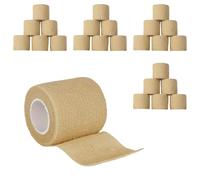 PARFCO 24 Piezas Vendaje Elástico, 5 cm × 4,5 m Venda Autoadhesiva, Marrón Claro Flexible Esparadrapo Deportivo, Apto para Muñecas, Tobillos, Deporte y Mascotas