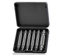 PARFCO Juego de 6 Extractores de Tornillos, Extractor de Tornillos Rotos HSS 4341#0/#1/#2/#3/#4, Extractor de Roscas Invertido para Retirar Tornillos Dañados, Kit para Reparación de Madera