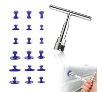 PARFCO Saca Bollos Coche, Aleación Sacabollos Coche, Plata Kit Abolladuras Coche con 18 Tiradores, Saca Bollos de Chapa Coche para Reparación de Abolladuras y Daños en la Carrocería