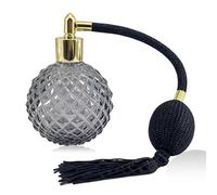Parfumlism 1 Pcs botella de spray de perfume de 100ml,botella atomizadora recargable vintage de cristal de color degradado con borla larga,accesorios profesionales de agua de niebla continua (negro)