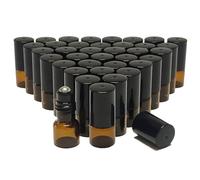 Parfumlism Roll on 2ml,50 Pcs Mini Botellas de Aceite Esencial de Vidrio ámbar,Botellitas 2ml rollon para Aceites Esenciales,Muestras Perfume, Aromaterapia,líquido cosmético