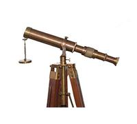 PARIJAT HANDICRAFT Telescopio de viaje de 10 pulgadas con trípode estable, telescopio vintage de latón en trípode para decoración del hogar, accesorio de mesa y viajes, accesorio de senderismo