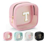 Parima Regalos de Pascua para niños y niñas - Bolsa de cosméticos personalizada pequeña bolsa de cosméticos con letras A-Z regalos personalizados para mujeres niñas hermana letras bolsa de maquillaje