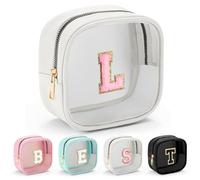 Parima Regalos de Pascua para niños y niñas - Bolsa de cosméticos personalizada pequeña bolsa de cosméticos con letras A-Z regalos personalizados para mujeres niñas hermana letras bolsa de maquillaje
