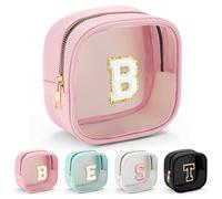 Parima Regalos de Pascua para niños y niñas - Bolsa de cosméticos personalizada pequeña bolsa de cosméticos con letras A-Z regalos personalizados para mujeres niñas hermana letras bolsa de maquillaje