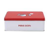 PARIS 2024, CJO5119, caja de metal para mascotas Love 6,9 x 13 x 19,6 cm, producto oficial bajo licencia, caja de almacenamiento para la cocina, caja de almacenamiento de azúcar cereales