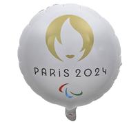 PARIS 2024 - CJO8006 Globo de Aluminio de 45 cm, Producto Oficial Licenciado, Decoración para Fiestas, Fácil de Inflar, Temática Deportiva, Ideal para Cumpleaños