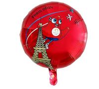 PARIS 2024 - CJO80092 Globo de Aluminio Rojo GM 45 cm, Producto Oficial Licenciado, Decoraciones de Fiesta, Fácil de Inflar, Temática Deportiva, Cumpleaños