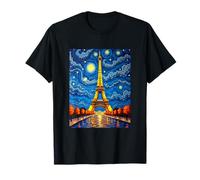París Art Night Estilo Impresionista Camiseta