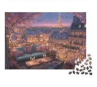 París Balcón Vista Rompecabezas 1000 Piezas Regalo Hombre Mujer Acertijos Papel Adultos Familia DIY Decoración Familiar 52x38cm/1000pcs