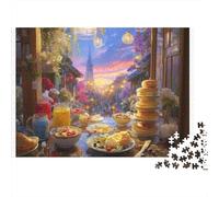Paris Breakfast Scene Colourful Paris Breakfast 1000 Pcs Jigsaws for Adults The Impossible Challenge Brain Development 70x50cm/1000pcs