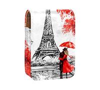 París City Eiffel Tower - Estuche portátil para pintalabios, mini caja de almacenamiento para pintalabios con espejo para mujer, Varios colores, 9.5x2x7 cm/3.7x0.8x2.7 in