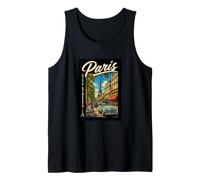Paris City Streets Eiffel Tower Classic Car Travel Graphic Camiseta sin Mangas