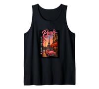 Paris City Streets Eiffel Tower Classic Car Travel Graphic Camiseta sin Mangas