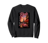 Paris City Streets Eiffel Tower Classic Car Travel Graphic Sudadera