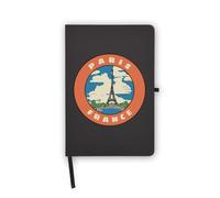 Paris - Cuaderno de parches turísticos de estilo vintage, páginas en blanco, cubierta de piel sintética, planificador, diario, cuaderno de trabajo