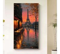 París Diamond Painting Adultos, Diamond Painting Torre Eiffel Pintura de Diamante para Niños 5D Cristal Strass Bordado Punto de Cruz Puzzle Dibujos con Diamantes Kit Decoración Hogar 80x160cm e0-33hi