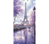 París Diamond Painting Adultos Grande XXL Paisaje Diamond Painting Kit Completo, 5D DIY Ronda Pintura de Diamante Cuadro Diamantes Punto de Cruz Set para Decoración Pared Hogar 50x100cm, Model807