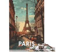 Paris Eiffel Tower Puzzle Imposible,desafío for Adults Entretenimiento Creativo 1000 Piezas Obra De Arte De Juego De para Adultos Y Niños 1000pcs (75x50cm)