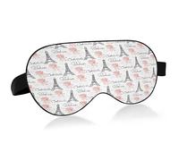 Paris Eiffel Tower Sheep Sleep Mask Lightweight Soft Breathable Eye Mask with Adjustable Strap Blackout Eye Mask for Women Men for Travel Night Sleeping