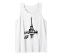 Paris Eiffel Tower T Shirt Vintage I Love Paris France Shirt Camiseta sin Mangas
