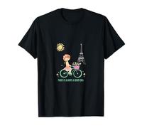 París es Siempre una Buena Idea Linda Chica en Bicicleta Camiseta